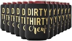 Irty Thirty Crew Can Coolers, 30th Birthday Party Coolies, Set Of 12, Black/White And Gold Thirtieth Birthday Cup Coolers, Perfect For Birthday Parties, Birthday Decorations (Black, Regular) 15 Irty Thirty Crew Can Coolers, 30th Birthday Party Coolies, Set Of 12, Black/White And Gold Thirtieth Birthday Cup Coolers, Perfect For Birthday Parties, Birthday Decorations (Black, Regular) -Peugeot Shop 51CJZP27PL. AC