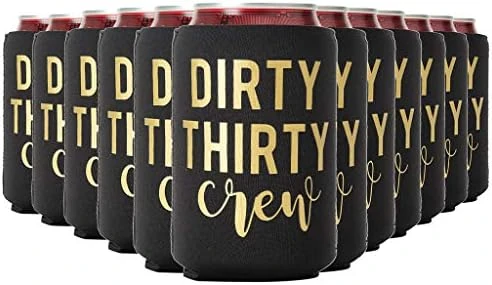 Irty Thirty Crew Can Coolers, 30th Birthday Party Coolies, Set Of 12, Black/White And Gold Thirtieth Birthday Cup Coolers, Perfect For Birthday Parties, Birthday Decorations (Black, Regular) 6 Irty Thirty Crew Can Coolers, 30th Birthday Party Coolies, Set Of 12, Black/White And Gold Thirtieth Birthday Cup Coolers, Perfect For Birthday Parties, Birthday Decorations (Black, Regular) - Image 6