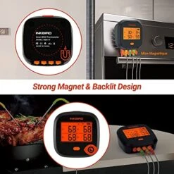 WiFi Grill Thermometer IBBQ-4T & Waterproof Instant Read Thermometer, Digital Rechargeable BBQ Thermometer With Timer Alarm Graph Calibration 4 Probes Magnet For Grilling, Smoker, Kitchen 8 WiFi Grill Thermometer IBBQ-4T & Waterproof Instant Read Thermometer, Digital Rechargeable BBQ Thermometer With Timer Alarm Graph Calibration 4 Probes Magnet For Grilling, Smoker, Kitchen -Peugeot Shop 51CJrkgacTL