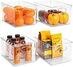 Clear Fridge Organizer Bins - Refrigerator Organizer Bins For Home Essentials, Food, Toiletries, Makeup, Cleaning Supplies, Laundry Room, Pantry And Kitchen Organization And Storage (4 Pack) -Peugeot Shop 51CKHnRETzL. AC