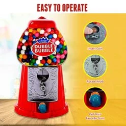 Gumball Machine For Kids 8.5" - Coin Operated Bubble Gum Machine And Toy Bank - Candy Machine Dispenser Includes 85 Gum Balls - Great Candy Dispenser Machine Gift Toys For Girls And Boys - 8.5" (Red) -Peugeot Shop 51CL1CXXQ6L