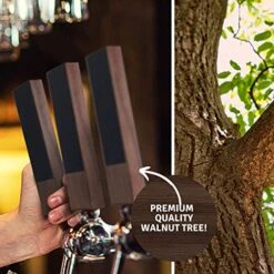 Chalkboard Beer Tap Handles - 2-Pack Wooden Walnut Beer Tap Handles With Chalkboard And Pen - Best For Homebrew, Kegerators And Bars - Makes A Great Gift For Beer Lovers And Homebrewers -Peugeot Shop 51CLUdOT2mL