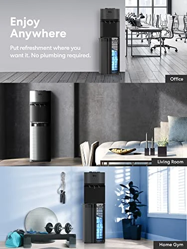 Brio CLBL520SCBLK Self-Cleaning Bottom Load Water Cooler Dispenser For 3 & 5 Gallon Bottles – Hot, Room & Cold Spouts, Child-Safety Lock, LED Display & Night Light, Black Stainless Steel 5 Brio CLBL520SCBLK Self-Cleaning Bottom Load Water Cooler Dispenser For 3 & 5 Gallon Bottles – Hot, Room & Cold Spouts, Child-Safety Lock, LED Display & Night Light, Black Stainless Steel - Image 5