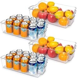 HOOJO Refrigerator Organizer Bins - 8pcs Clear Plastic Bins For Fridge, Freezer, Kitchen Cabinet, Pantry Organization And Storage, BPA Free Fridge Organizer, 12.5" Long -Peugeot Shop 51CStHJ6qBL. AC