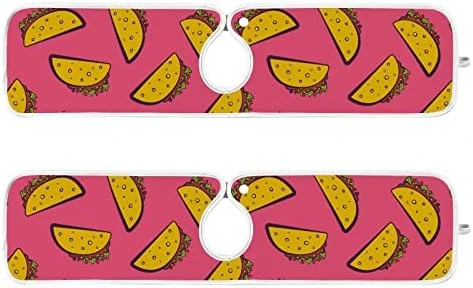 2 Pack Faucet Absorbent Mat Washable Sink Splash Guard Bathroom Faucet Drip Drying Mat Kitchen Accessories Medium 23x5 Inch Colorful Tacos Pattern Cute Cartoon Mexican 8 2 Pack Faucet Absorbent Mat Washable Sink Splash Guard Bathroom Faucet Drip Drying Mat Kitchen Accessories Medium 23x5 Inch Colorful Tacos Pattern Cute Cartoon Mexican - Image 8