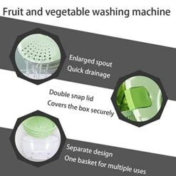 MYBAQ,Salad Spinner,Small Salad Spinner,Fruit And Vegetable Purifier,Fruit Vegetable Washing Machine,Lettuce Dryer Spinne,Fruit Spinner Dryer.-Suitable For Washing Fruits,Vegetables And Grains. -Peugeot Shop 51CZSfozlDL