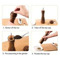Pepper Grinder – 2 Pcs Pepper Mill, Ceramic Mill With Strong Adjustable Solid Wooden Grinder (8 Inch) By TOPODO 11 Pepper Grinder – 2 Pcs Pepper Mill, Ceramic Mill With Strong Adjustable Solid Wooden Grinder (8 Inch) By TOPODO -Peugeot Shop 51CacuokUrL