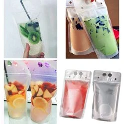 100 Pcs Drink Pouches With Straws, Freezable Drink Bags Juice Pouches, Reclosable Zipper Plastic Clear Reusable Drink Container Sets With Straw For Adults Cold & Hot Drinks 7 100 Pcs Drink Pouches With Straws, Freezable Drink Bags Juice Pouches, Reclosable Zipper Plastic Clear Reusable Drink Container Sets With Straw For Adults Cold & Hot Drinks -Peugeot Shop 51CcwV184uL