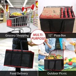 1-Pack Insulated Food Delivery Bag With Hard Bottom, XXX-Large Commercial Food Warmers For Uber Eats/Doordash, Black-Red Edge 16 1-Pack Insulated Food Delivery Bag With Hard Bottom, XXX-Large Commercial Food Warmers For Uber Eats/Doordash, Black-Red Edge -Peugeot Shop 51CcxkSoS0L