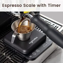 Espresso Scale With Timer, Ingecafea Digital Coffee Scale 3kg/0.1g High Precision, Pour Over Coffee Scale With Tare Feature, Rechargeable Coffee Scale Measures For G/oz/ml -Peugeot Shop 51CiQcqPIHL