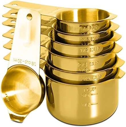 13-piece Measuring Cups And Spoons Set, 18/8 Stainless Steel Heavy Duty Ergonomic Handle With Ring Connector, Silver 15 13-piece Measuring Cups And Spoons Set, 18/8 Stainless Steel Heavy Duty Ergonomic Handle With Ring Connector, Silver - Image 15