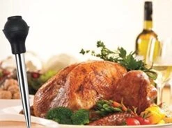 Silicone Bulb Turkey Baster Syringe Stainless Steel Marinade Injector With Needle And Cleaning Brush