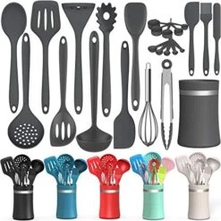 Silicone Cooking Utensil Kitchen Utensil Set, 24 Pcs Non-stick Cooking Utensils Spatula Set With Holder By AIKKIL, Heat Resistant Kitchen Gadgets Tools Set For Cookware(Colorful) -Peugeot Shop 51CoIl3zNKL. AC