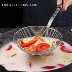 Durable 304 Stainless Steel Canning Ladle Oil Soup Spoon,Fat Skimmer Spoon Hot Pot Fine Mesh Food Strainer Spider Strainer (4PCS) -Peugeot Shop 51CqZWxdbLL
