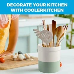 Large Ceramic Utensil Holder For Kitchen Counter - Utensil Crock - Dishwasher Safe Kitchen Utensil Holder For Kitchen Counter: Cooking Tensil Caddy For Countertop - Hold More Utensils -Peugeot Shop 51Cw6JxCewL