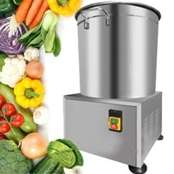 Electric Commercial Salad Spinner Large Inner Capacity 10L(3kg Vegetable), 110V Stainless Steel Lettuce Spinner Vegetable Dryer For Canteens Hotels And Restaurants, One Key Switch, Simple And Safe