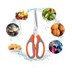 Kitchen Shears, Heavy Duty Kitchen Scissors, Multi-function Scissors With Cover, Stainless Steel Sharp Scissors For Seafood, Meat, Fish, Vegetable, BBQ, Nuts, 2 Pack -Peugeot Shop 51D0jFk4cCL