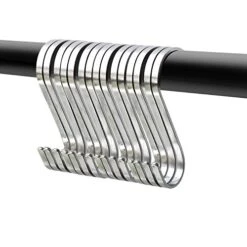 Sfun 15 Pack Size Large 3.5 Inch Flat S Hooks Heavy Duty Solid 304 Stainless Steel S Shaped Hanging Hooks,Metal Kitchen Pot Pan Hangers Rack Hooks