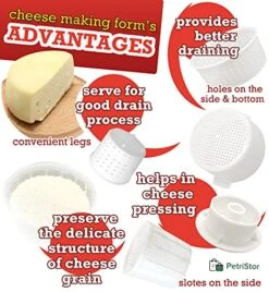 11 Pcs Cheesemaking Kit №2 Butter Punched Сheese Mold Press Strainer Cheese Tofu Press Mold Cheese Making Kit 10 11 Pcs Cheesemaking Kit №2 Butter Punched Сheese Mold Press Strainer Cheese Tofu Press Mold Cheese Making Kit -Peugeot Shop 51DBefVPFqL