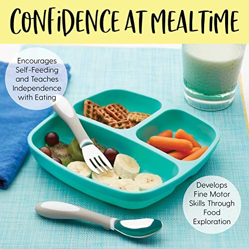 ECR4Kids-ELR-18104 My First Meal Pal Toddler Forks, BPA-Free And Dishwasher Safe Utensils For Babies And Kids, Children's Flatware For Self-Feeding, White/Light Grey (3-Pack) 3 ECR4Kids-ELR-18104 My First Meal Pal Toddler Forks, BPA-Free And Dishwasher Safe Utensils For Babies And Kids, Children's Flatware For Self-Feeding, White/Light Grey (3-Pack) - Image 3