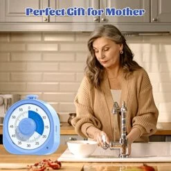 Timer Rechargeable ZZWS 60 Minute Visual Timer Desk Countdown Time Clock For Kids And Adults, Kitchen Timer Cooking Pomodoro Timer Productivity, Time Management Tool For Teaching Classroom (Blue)