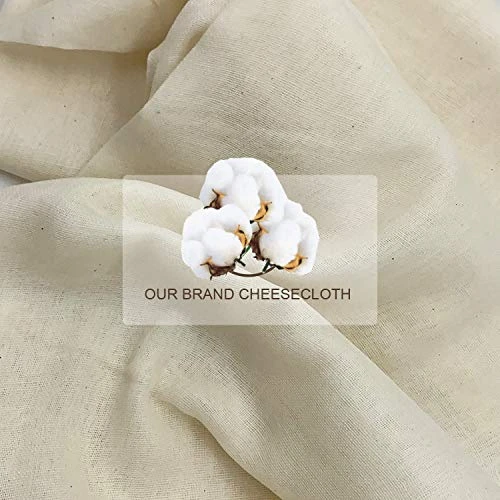 Uoon Grade 90 Cheesecloth, Reusable 100% Unbleached Cotton Fabric, 5 Yards 45 Square Feet Ultra Fine Muslin Cloths For Filter,Butter, Cooking, Strainer, Baking, Steaming 5 Uoon Grade 90 Cheesecloth, Reusable 100% Unbleached Cotton Fabric, 5 Yards 45 Square Feet Ultra Fine Muslin Cloths For Filter,Butter, Cooking, Strainer, Baking, Steaming - Image 5