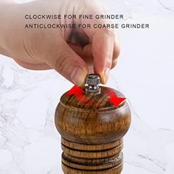 Salt And Pepper Grinder, Adjustable Coarseness Wooden Spice Grinder, Ceramic Grinding Mechanism, 8" Manual Wood Pepper Mill For Gift