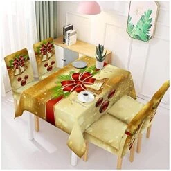 Christmas Festival Table And Chair Coffee Table Tablecloth Dress Up Decoration European And American Christmas Table And Chair Cover Printed Dining Flag I Dust Cloth