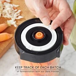 Fermentation Lids - Home Fermentation Kit With 4 Wide Mouth Fermenting Lids With Airlocks, Oxygen Extraction Pump, Ideal For Sauerkraut, Kimchi, Pickles & Fermented Vegetables -Peugeot Shop 51DWhpE1k5L