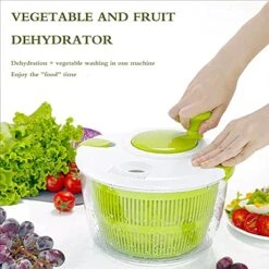 Vegetable And Salad Spinner With Secure Lid Lock & Rotary Handle Salad Spinners With Bowl, Colander & Built-in Draining System (Green) 10 Vegetable And Salad Spinner With Secure Lid Lock & Rotary Handle Salad Spinners With Bowl, Colander & Built-in Draining System (Green) -Peugeot Shop 51DiAjMmamL