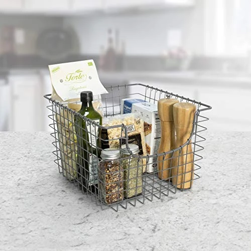 Oop Wire Basket (Industrial Gray) - Storage Bin & Décor For Bathroom, Closet, Pantry, Under Sink, Toy, Shelf, Kitchen, & Nursery Organization 2 Oop Wire Basket (Industrial Gray) - Storage Bin & Décor For Bathroom, Closet, Pantry, Under Sink, Toy, Shelf, Kitchen, & Nursery Organization - Image 2