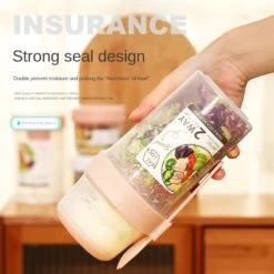 Salad Meal Shaker Cup Fresh Salad Cup To Go,Portable Fruit And Vegetable Salad Cups Container With Fork & Salad Dressing Holder (L) 9 Salad Meal Shaker Cup Fresh Salad Cup To Go,Portable Fruit And Vegetable Salad Cups Container With Fork & Salad Dressing Holder (L) -Peugeot Shop 51DsUTZ7EVL