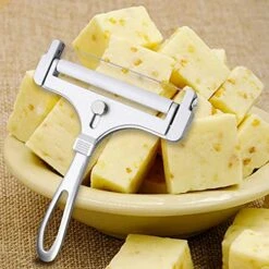 Stainless Steel Wire Cheese Slicer, Adjustable Thickness Cheese Cutter For Soft, Semi-Hard Cheeses Kitchen Cooking Tool 12 Stainless Steel Wire Cheese Slicer, Adjustable Thickness Cheese Cutter For Soft, Semi-Hard Cheeses Kitchen Cooking Tool -Peugeot Shop 51Dw7F5YqIL
