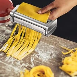 Pasta Attachment For KitchenAid Stand Mixer, 3 Piece Pasta Rollar & Cutter Set Included Pasta Sheet Roller, Spaghetti And Fettuccine Cutter, Stainless Steel Kitchenaid Pasta Attachment -Peugeot Shop 51DxfHvObVL