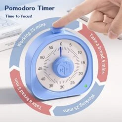 Timer Rechargeable ZZWS 60 Minute Visual Timer Desk Countdown Time Clock For Kids And Adults, Kitchen Timer Cooking Pomodoro Timer Productivity, Time Management Tool For Teaching Classroom (Blue) 9 Timer Rechargeable ZZWS 60 Minute Visual Timer Desk Countdown Time Clock For Kids And Adults, Kitchen Timer Cooking Pomodoro Timer Productivity, Time Management Tool For Teaching Classroom (Blue) -Peugeot Shop 51DyFHNTNsL