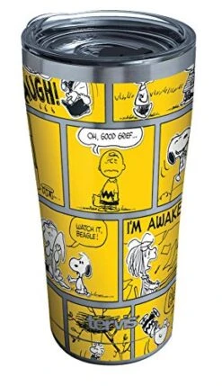 Tervis Peanuts™ - 70th Comic Strip Triple Walled Insulated Tumbler Travel Cup Keeps Drinks Cold & Hot, 20oz, Stainless Steel