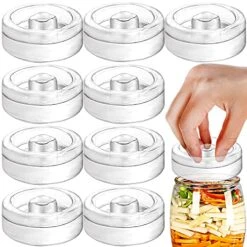 9 Pack Fermentation Glass Weights With Easy Grip Handle, Fermentation Weights For Wide Mouth Mason Jar, Sauerkraut, Vegetables, Pickles, Kimchi And Other Fermented Food