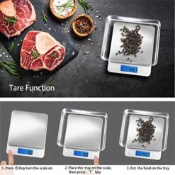 Digital Kitchen Scale 3000g/ 0.1g, Pocket Food Scale 6 Measure Modes, Gram Scale With 2 Trays, LCD, Tare, Digital Scale Grams And Ounces For Food, Cooking, Nutrition, Reptiles(Battery Included) -Peugeot Shop 51E5kPUoQoL