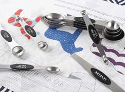 Magnetic Measuring Spoons Set Of 7 Stainless Steel Double Sided Nesting Teaspoon Tablespoon For Measuring Dry Liquid Ingredients -Peugeot Shop 51E7omfcWfL