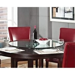 Owery Hill 40" Round Glass Lazy Susan With Triple Beveled Edge, Dining Turntable -Peugeot Shop 51ECD6W5lVL
