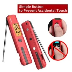 Meat Thermometers For Cooking, Kitchen Thermometer Digital, Food Temperature Thermometer With Backlit For Cooking Food, BBQ Grill, Liquids,Beef (RED)