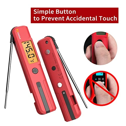 Meat Thermometers For Cooking, Kitchen Thermometer Digital, Food Temperature Thermometer With Backlit For Cooking Food, BBQ Grill, Liquids,Beef (RED) 1 Meat Thermometers For Cooking, Kitchen Thermometer Digital, Food Temperature Thermometer With Backlit For Cooking Food, BBQ Grill, Liquids,Beef (RED)