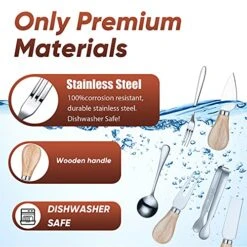 Charcuterie Board Accessories Spreader Knife Set Cheese Butter Spreader Knife Charcuterie Utensils With Wooden Handles Mini Serving Tongs Spoons Forks For Party Wedding Christmas (Silver, 20 Pieces) -Peugeot Shop 51EGSGDhblS