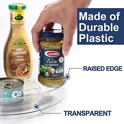 Lazy Susan Organizers, 4 Pack 10.6” Clear Lazy Susan Turntable For Kitchen, Cabinet, Fridge, Pantry, Countertop, Bathroom Storage 3 Lazy Susan Organizers, 4 Pack 10.6” Clear Lazy Susan Turntable For Kitchen, Cabinet, Fridge, Pantry, Countertop, Bathroom Storage - Image 3