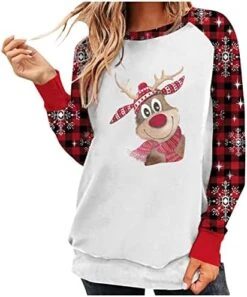 Womens 2022 Fall Fashion Tops Fall Crew Neck Sweatshirts Long Sleeve Christmas Print Fashion Pullover Top Streetwear -Peugeot Shop 51EQ0i3AhYL. AC