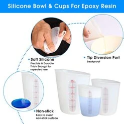 Silicone Measuring Cups Flexible Measure Cups For Epoxy Resin Butter, Chocolate Mixing Plaster Stir Squeeze Pour Baking Cup BPA Free 500 ML + 250 ML (2 PCS) 13 Silicone Measuring Cups Flexible Measure Cups For Epoxy Resin Butter, Chocolate Mixing Plaster Stir Squeeze Pour Baking Cup BPA Free 500 ML + 250 ML (2 PCS) -Peugeot Shop 51EUGyPodzL