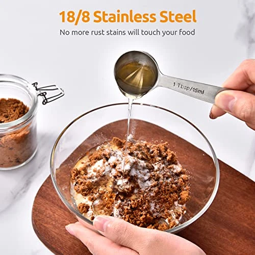 Measuring Spoons: U-Taste 18/8 Stainless Steel Measuring Spoons Set Of 7 Piece: 1/8 Tsp, 1/4 Tsp, 1/2 Tsp, 3/4 Tsp, 1 Tsp, 1/2 Tbsp & 1 Tbsp Dry And Liquid Ingredients 1 Measuring Spoons: U-Taste 18/8 Stainless Steel Measuring Spoons Set Of 7 Piece: 1/8 Tsp, 1/4 Tsp, 1/2 Tsp, 3/4 Tsp, 1 Tsp, 1/2 Tbsp & 1 Tbsp Dry And Liquid Ingredients