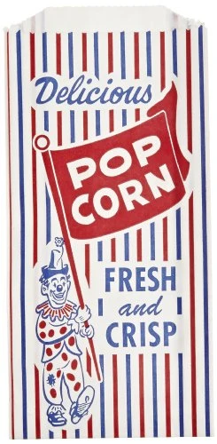 300471 Pinch Bottom Popcorn Bag With Clown Design, 1-lb Capacity, 8" Length X 4" Width X 1-1/2" Height (Case Of 1000)