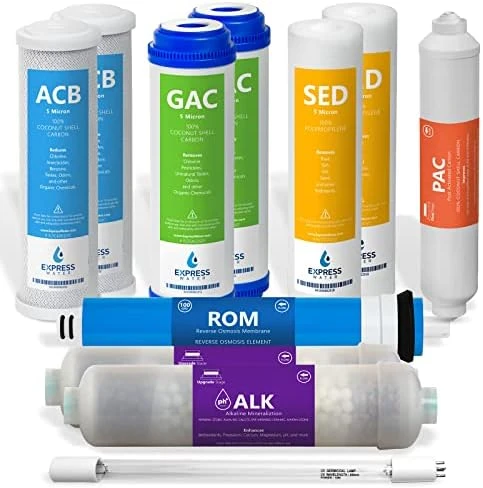 Xpress Water – 1 Year Reverse Osmosis System Filter Set – 11 Filters With 100 GPD RO Membrane, Carbon GAC ACB PAC, Sediment SED, Alkaline, And UV Filters – 10 Inch Size Replacement Water Filters 10 Xpress Water – 1 Year Reverse Osmosis System Filter Set – 11 Filters With 100 GPD RO Membrane, Carbon GAC ACB PAC, Sediment SED, Alkaline, And UV Filters – 10 Inch Size Replacement Water Filters - Image 10