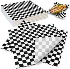 Deli Paper Sheets Sandwich Wrap Paper - 12x12" Food Wrapping Grease Resistant Checkered Liner Papers, Perfect For Restaurants, Barbecues, Picnics, Parties, Kids Meals, Outdoors - 250 Sheets -Peugeot Shop 51EfYgHTF3L. AC
